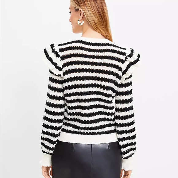 LOFT Black and White Striped Sweater - Picture 2 of 8